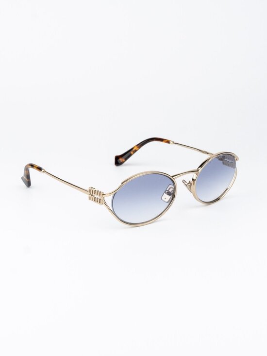 Miu Miu Women Sunglasses LOGO Pale Gold Blue Gradient Clear Oval MU52YS ZVN80O main image 7